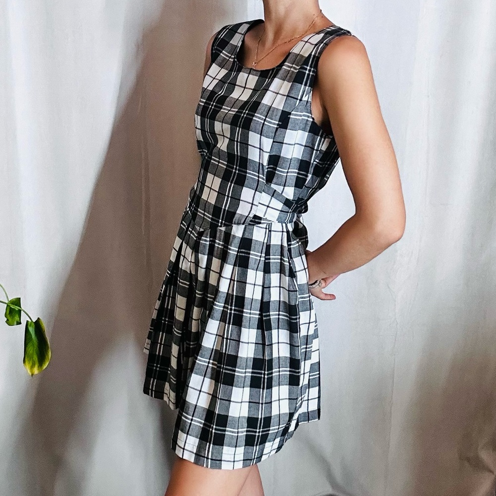 Black and white plaid dress